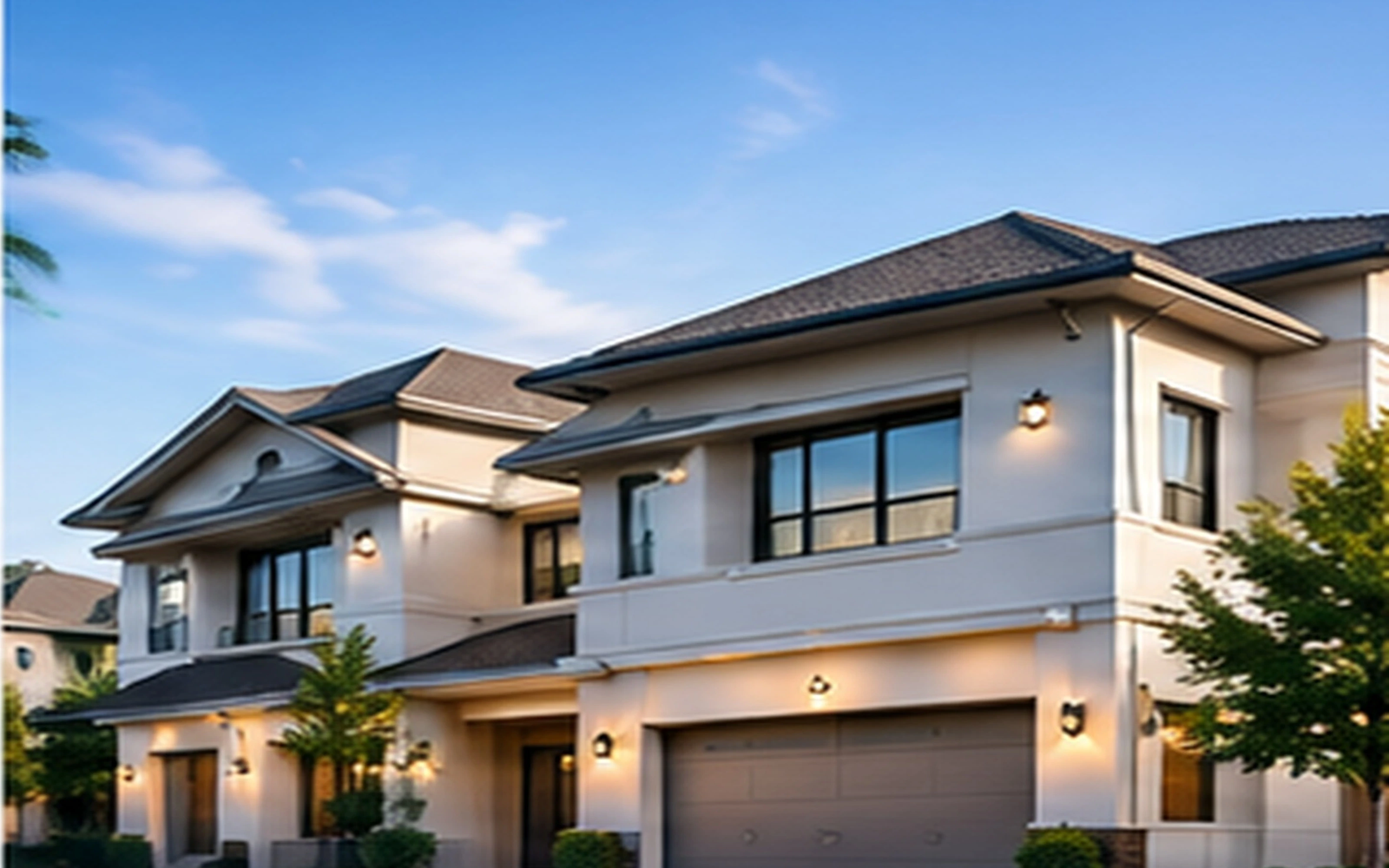 Residential portfolio property with full home and surrounding landscape